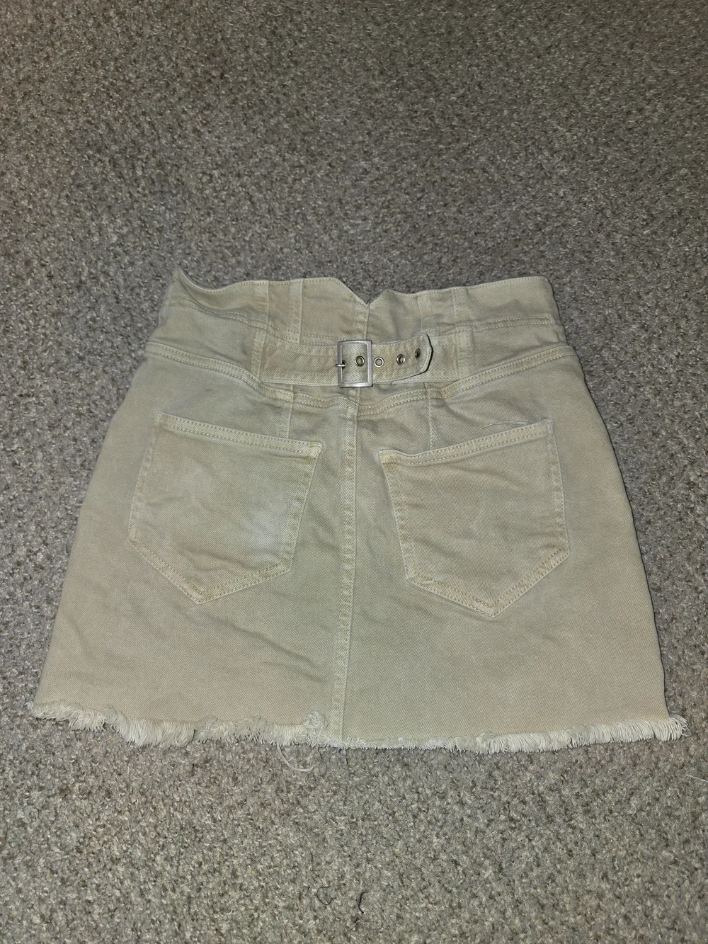 Free People Tan Frayed Hem Denim Skirt Size 4